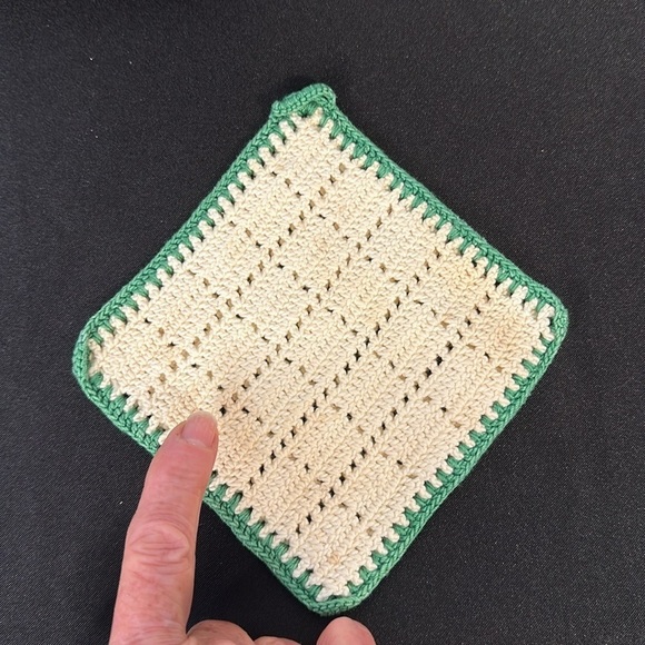 Lot of Vintage Potholders Crocheted and Teri Cloth 6 Pieces - Picture 7 of 9